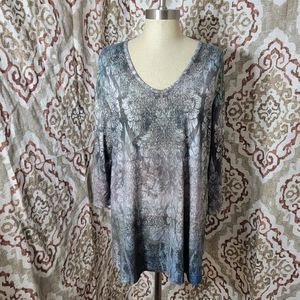 A.R.T.W. multi color studded long sleeve blouse